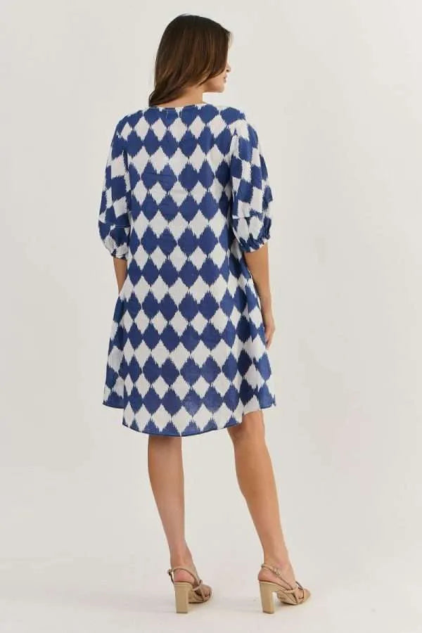 Harlequin Linen Dress