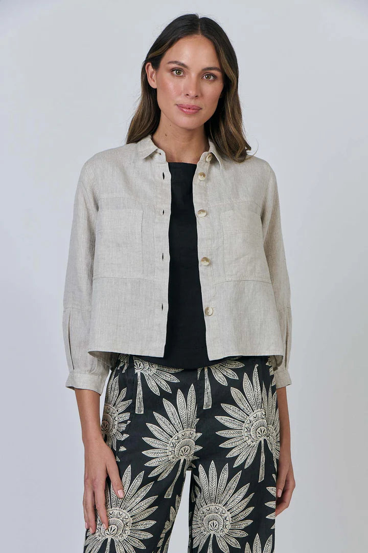 Cropped Linen Shirt