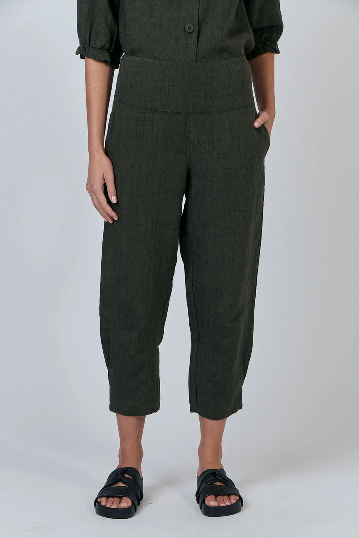 Eliza Linen Pant- Black