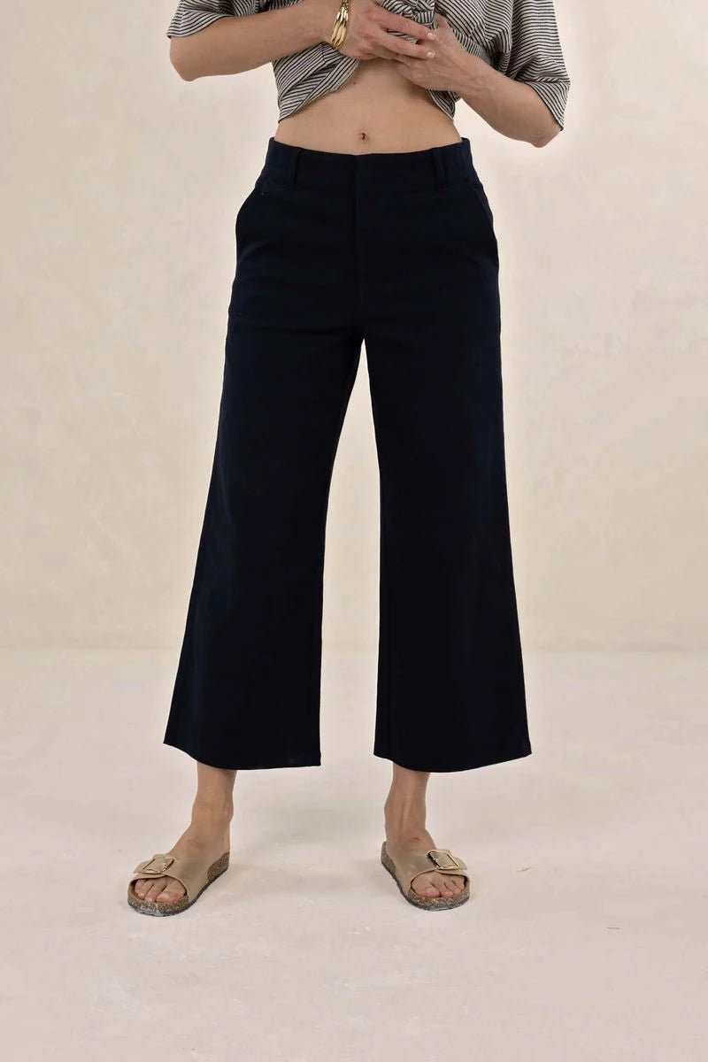 Margot Drill Pant- Navy