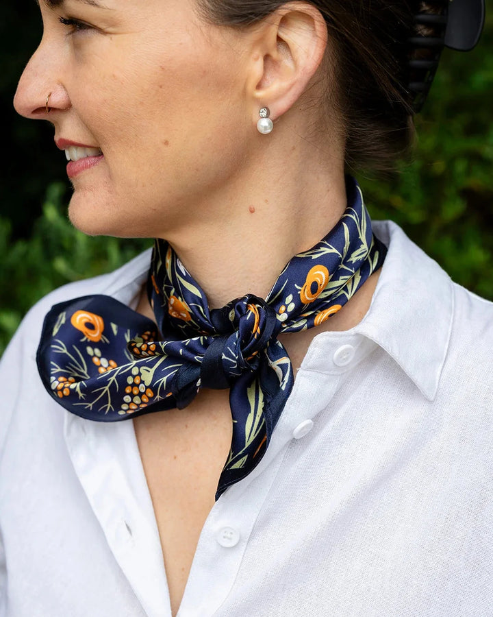Night Garden Silk Neck Scarf