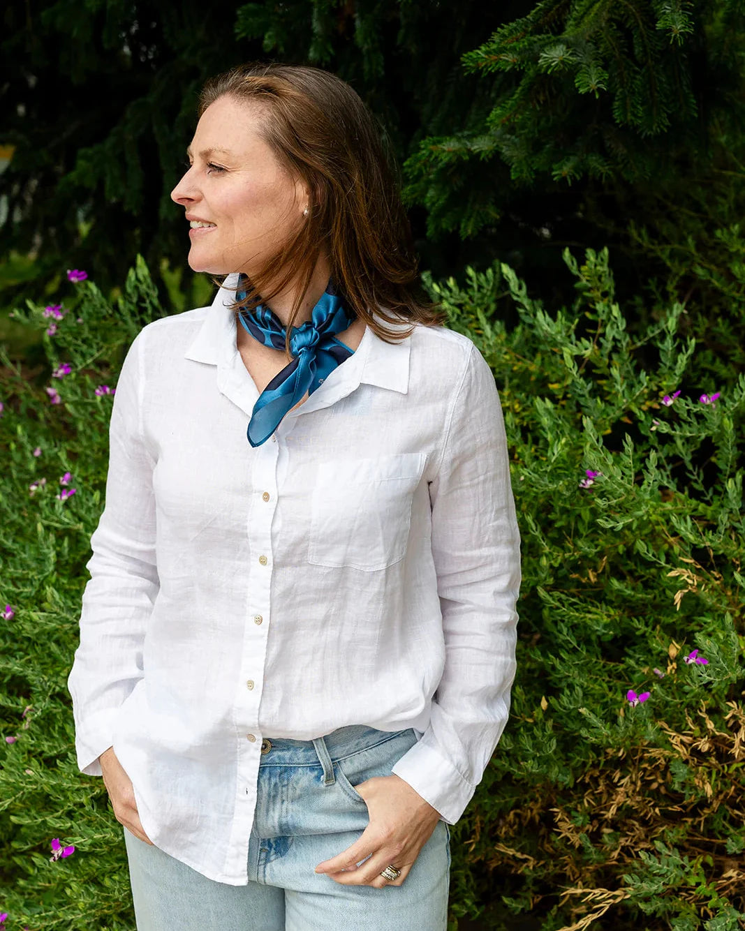 Night Garden Silk Neck Scarf