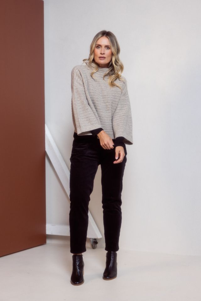 7/8 Pointelle Knit Top