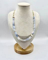 Mykonos Pearl/Stone Necklace