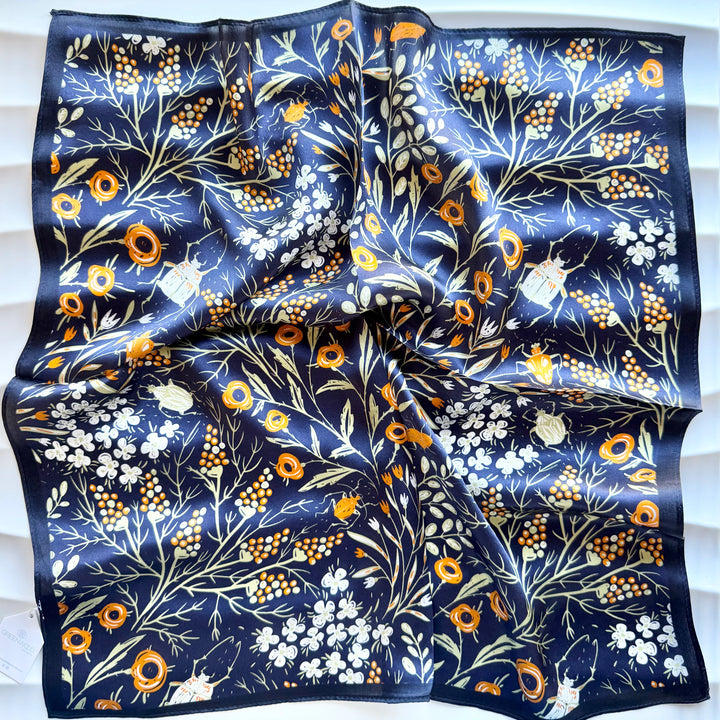 Night Garden Silk Neck Scarf