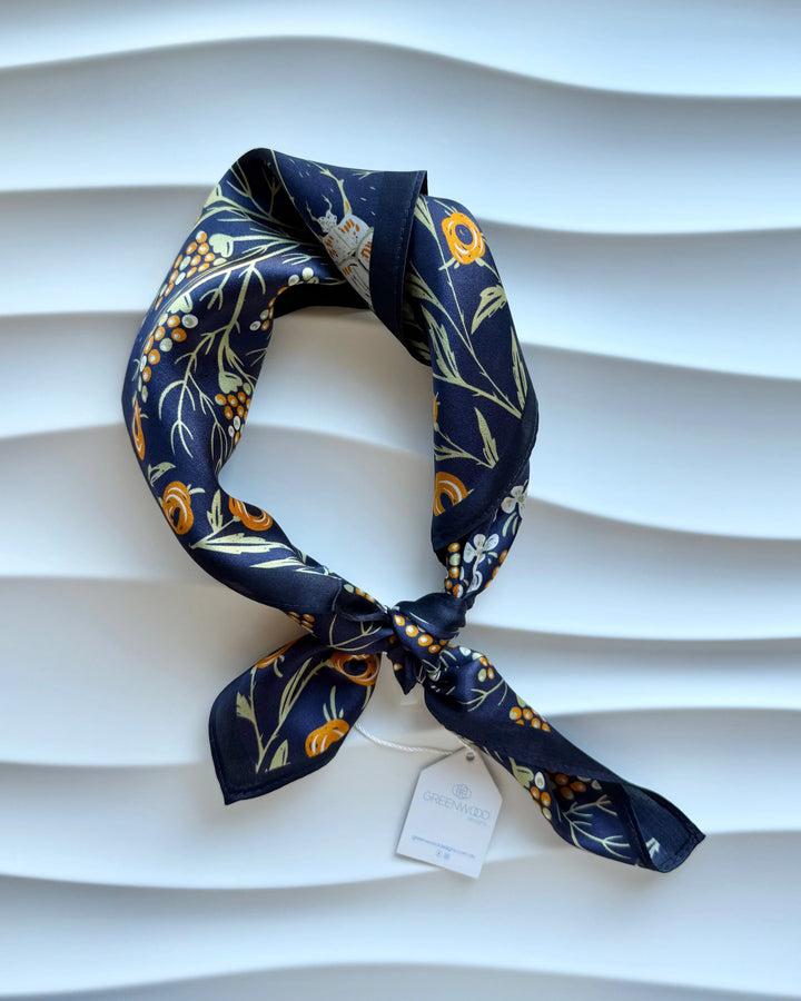 Night Garden Silk Neck Scarf