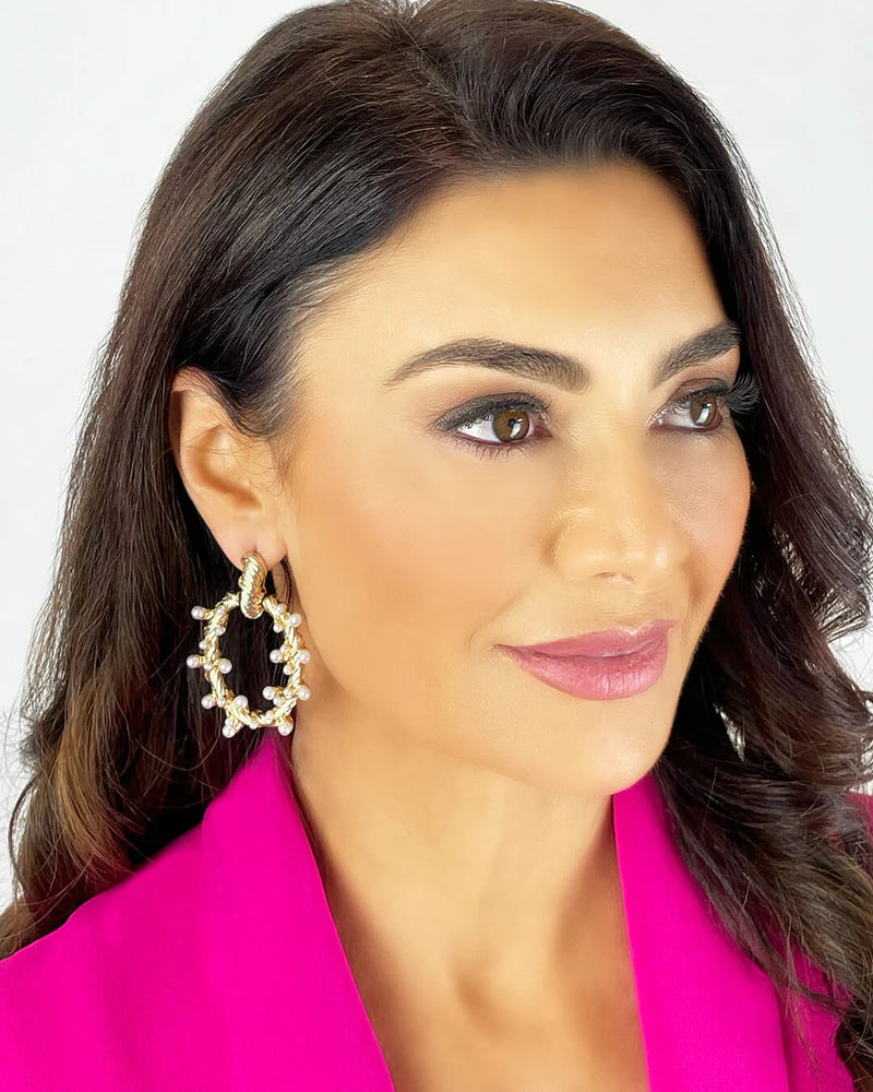 Kirsten Gold Textured Hoops