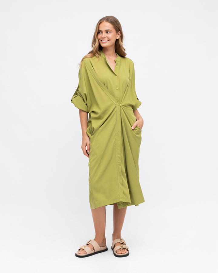 Fold Front Shirt Dress