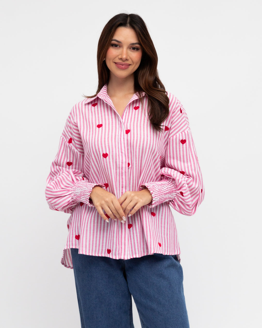 Heart Embroidered Shirt