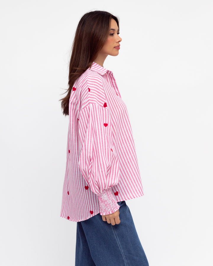 Heart Embroidered Shirt