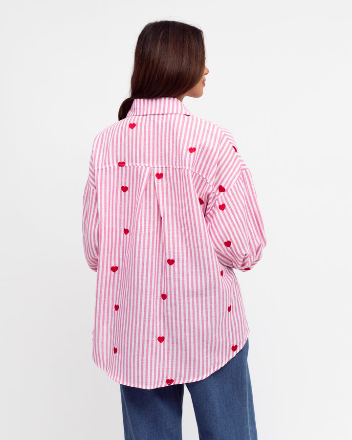 Heart Embroidered Shirt