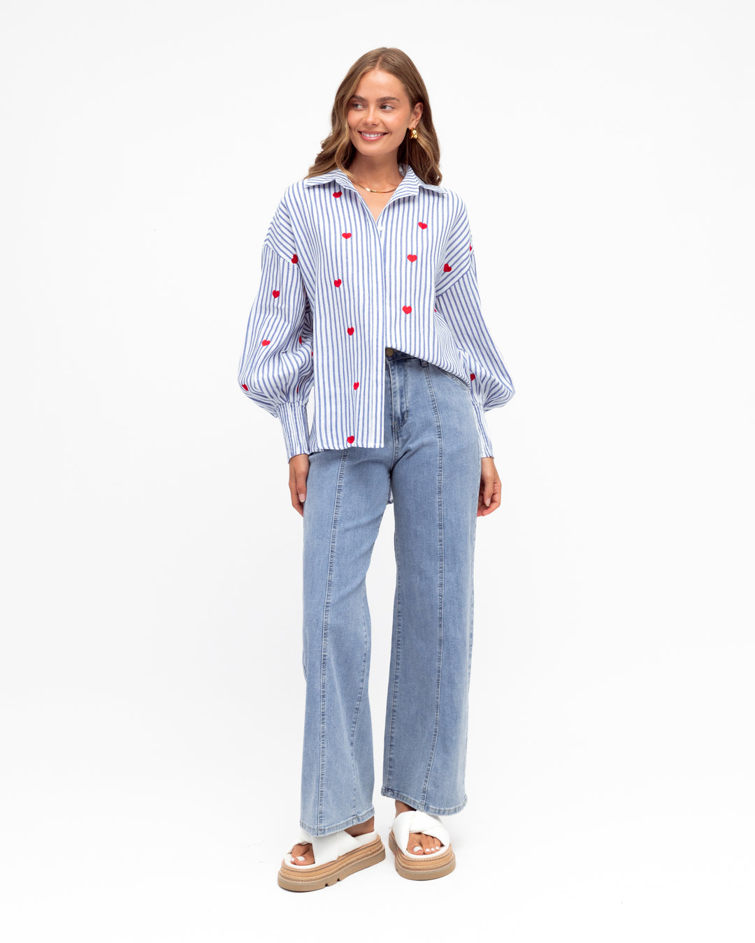 Heart Embroidery Shirt