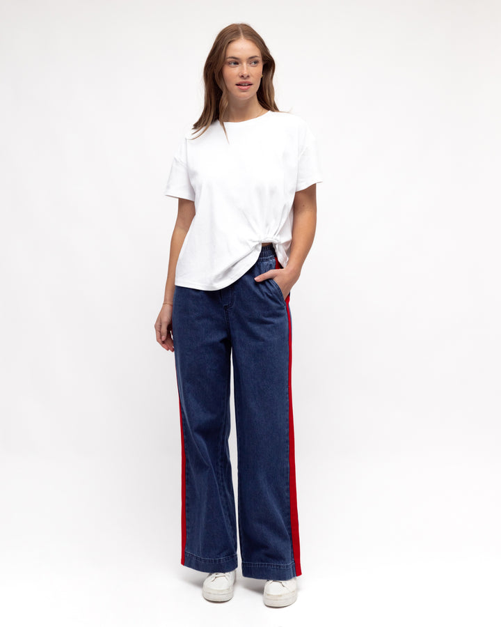 Luna Denim Jeans Red Stripe