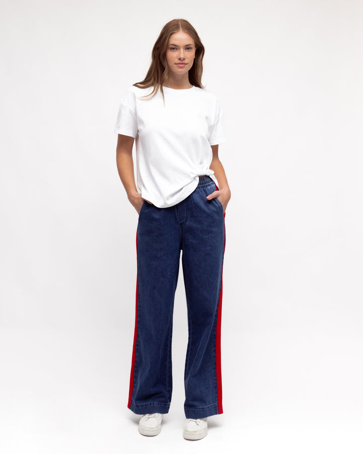 Luna Denim Jeans Red Stripe