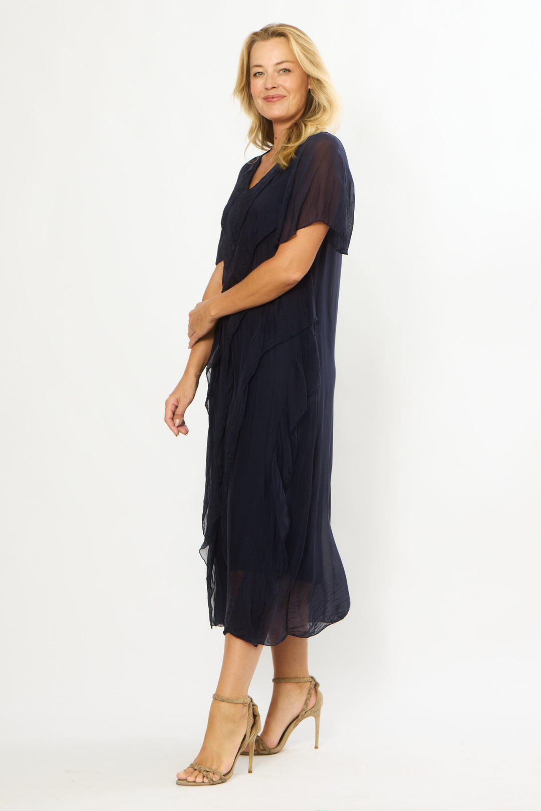 Silky Ruffle Midi dress