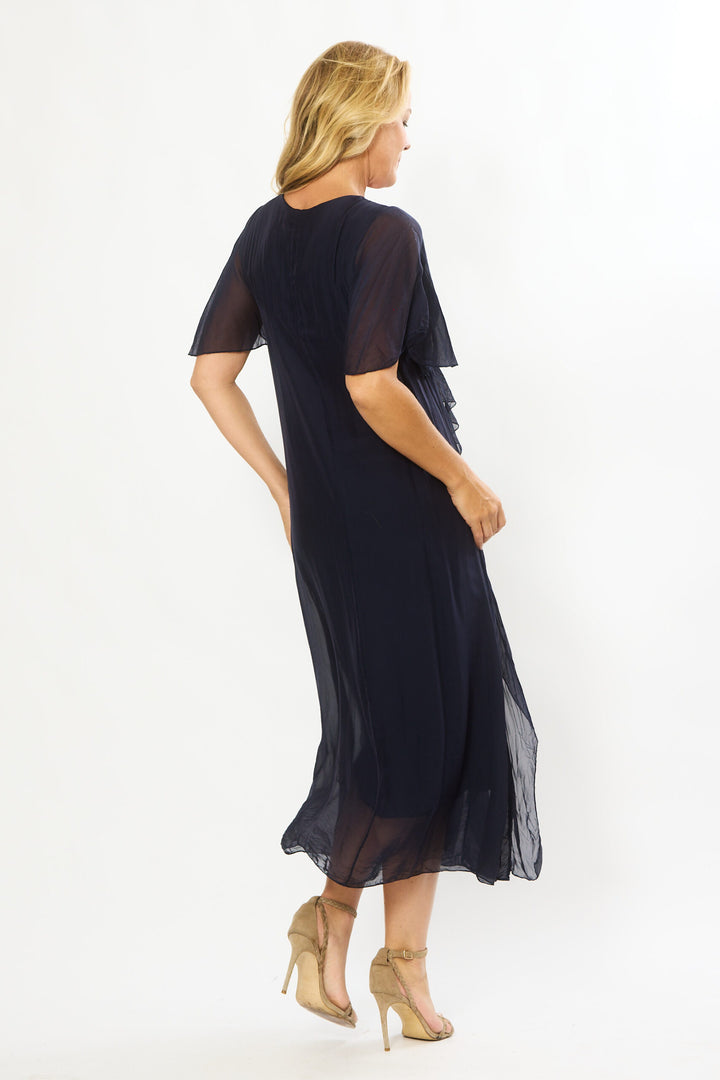 Silky Ruffle Midi dress