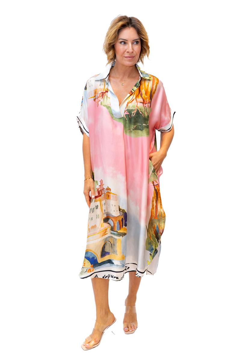 Maison Dress- Villa Print Silky