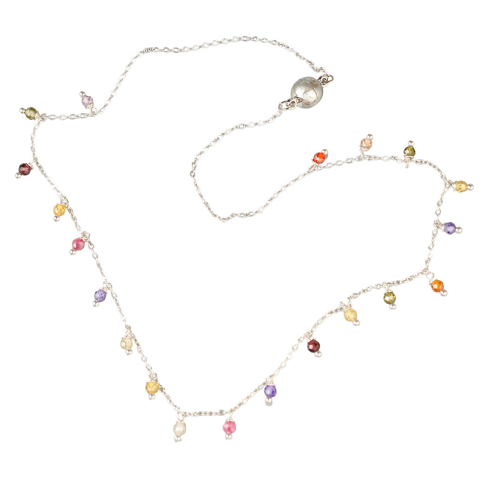 Micro Faceted Zircons Necklace