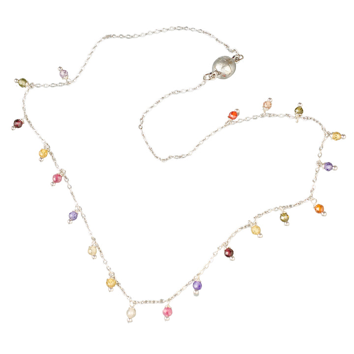 Micro Faceted Zircons Necklace