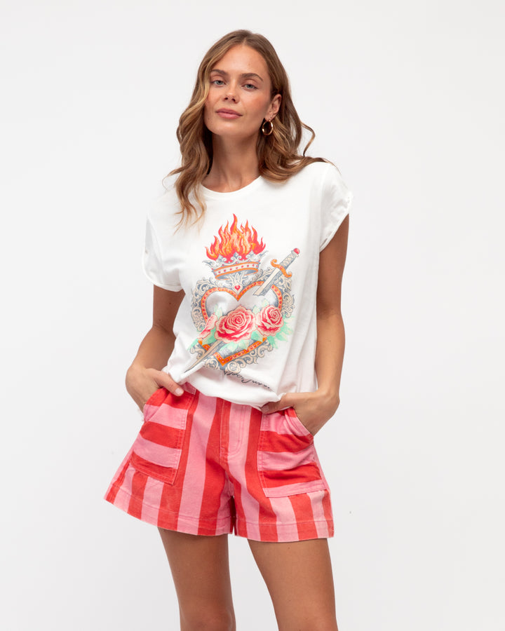 Ella Stripe Drill Short