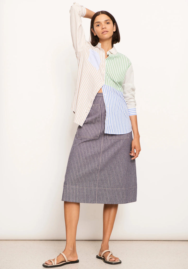 Raydel Denim Skirt - Stripe