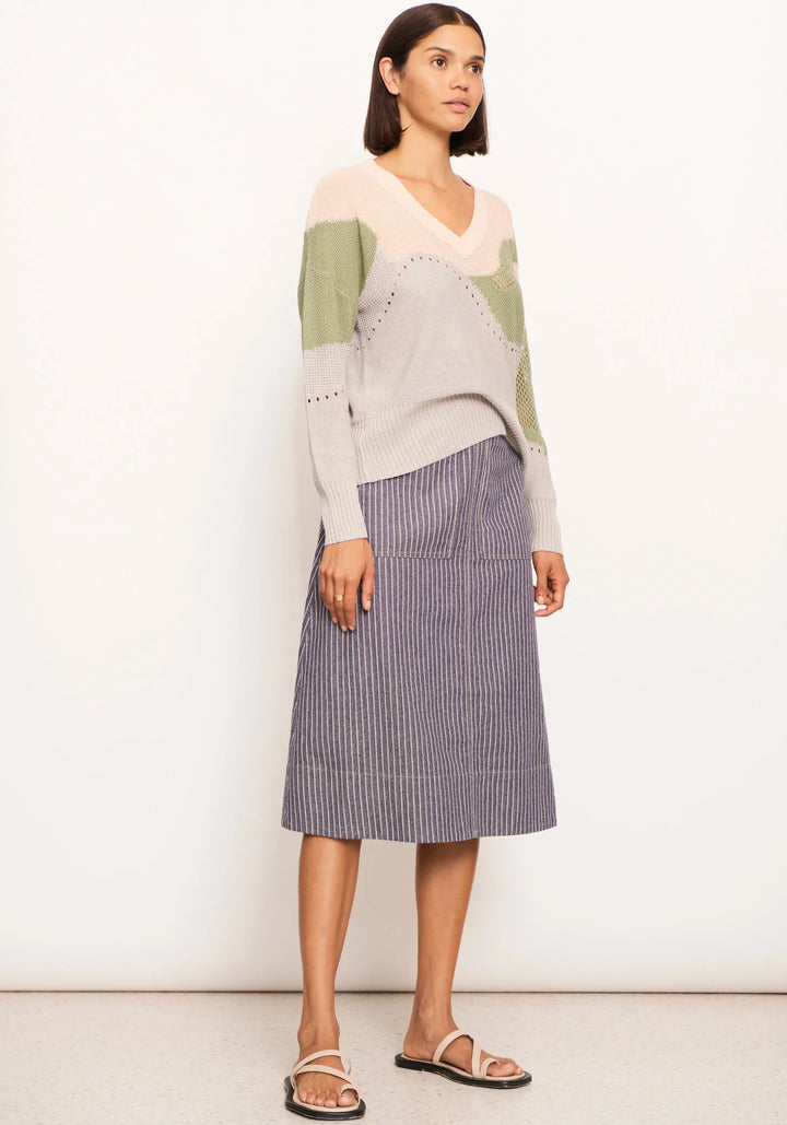 Raydel Denim Skirt - Stripe