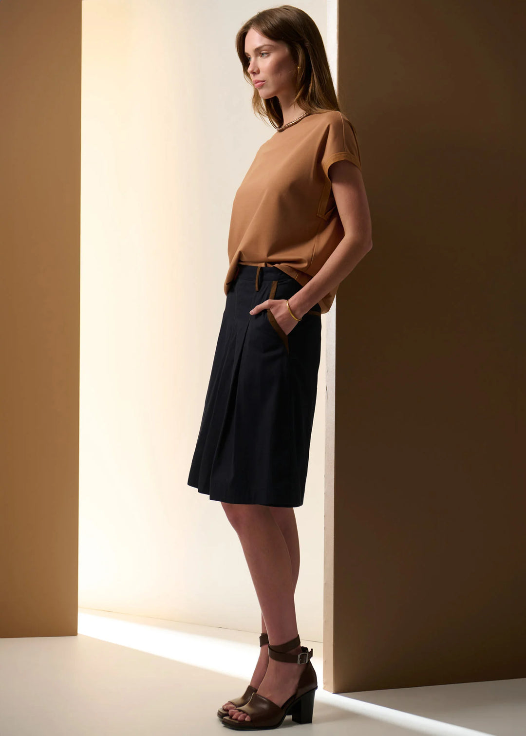 Odette Skirt Suede Trim