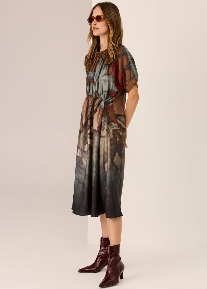 Palisades Silk Drawcord Dress