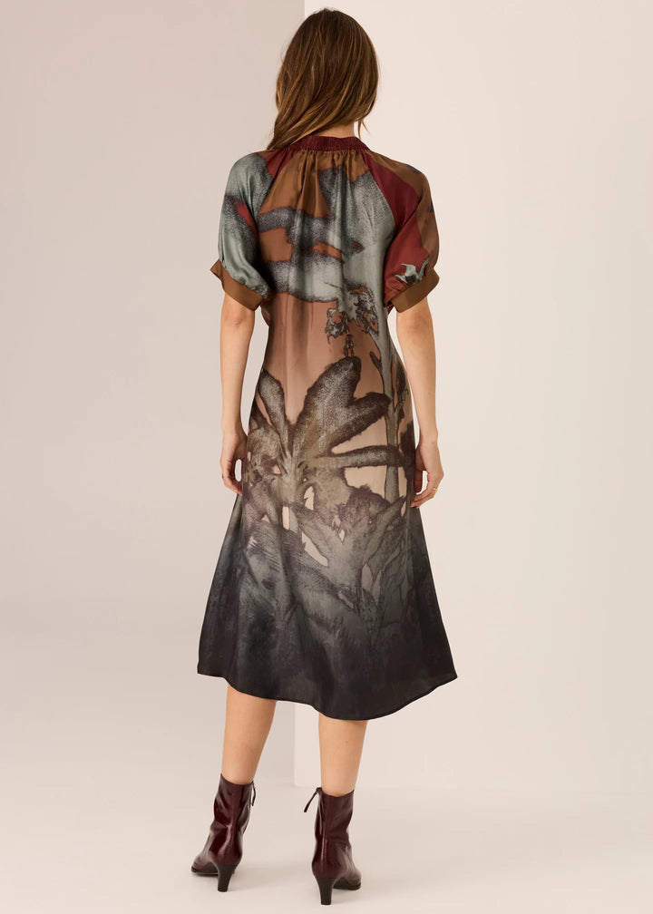 Palisades Silk Drawcord Dress