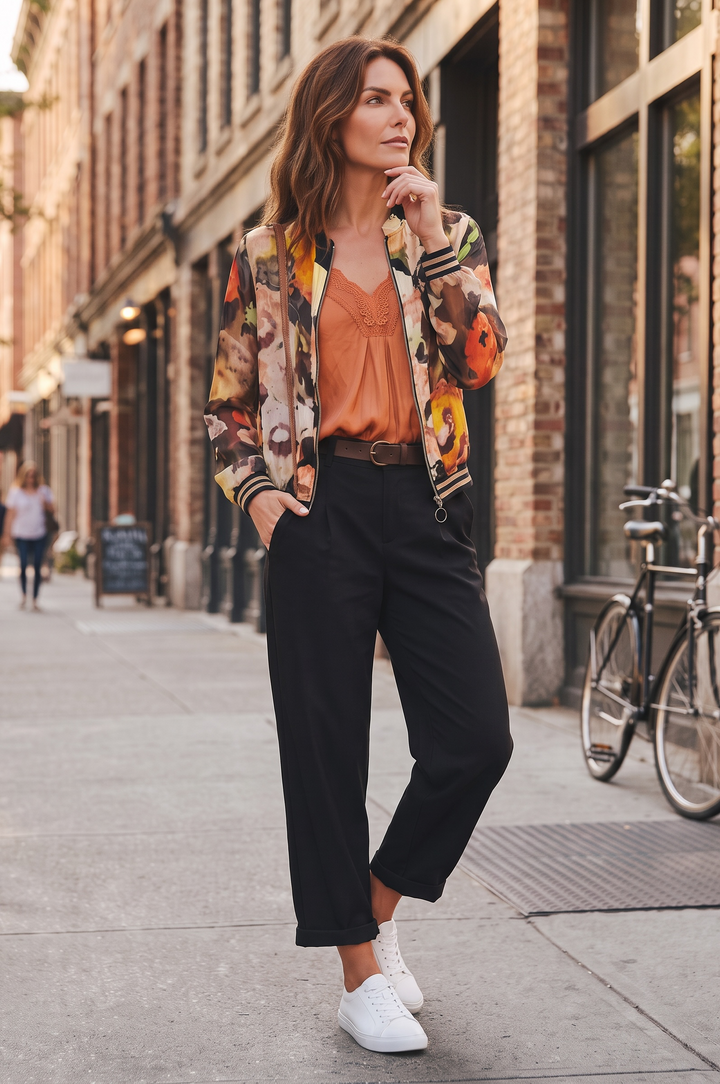 Dolci Silk Pansy Bomber