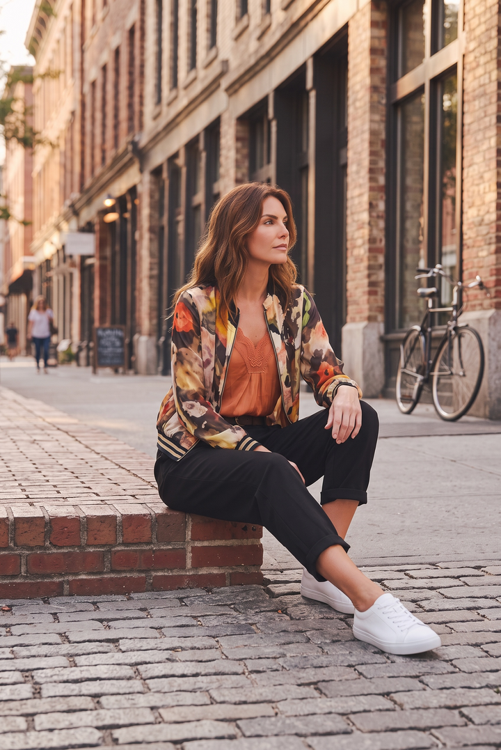 Dolci Silk Pansy Bomber