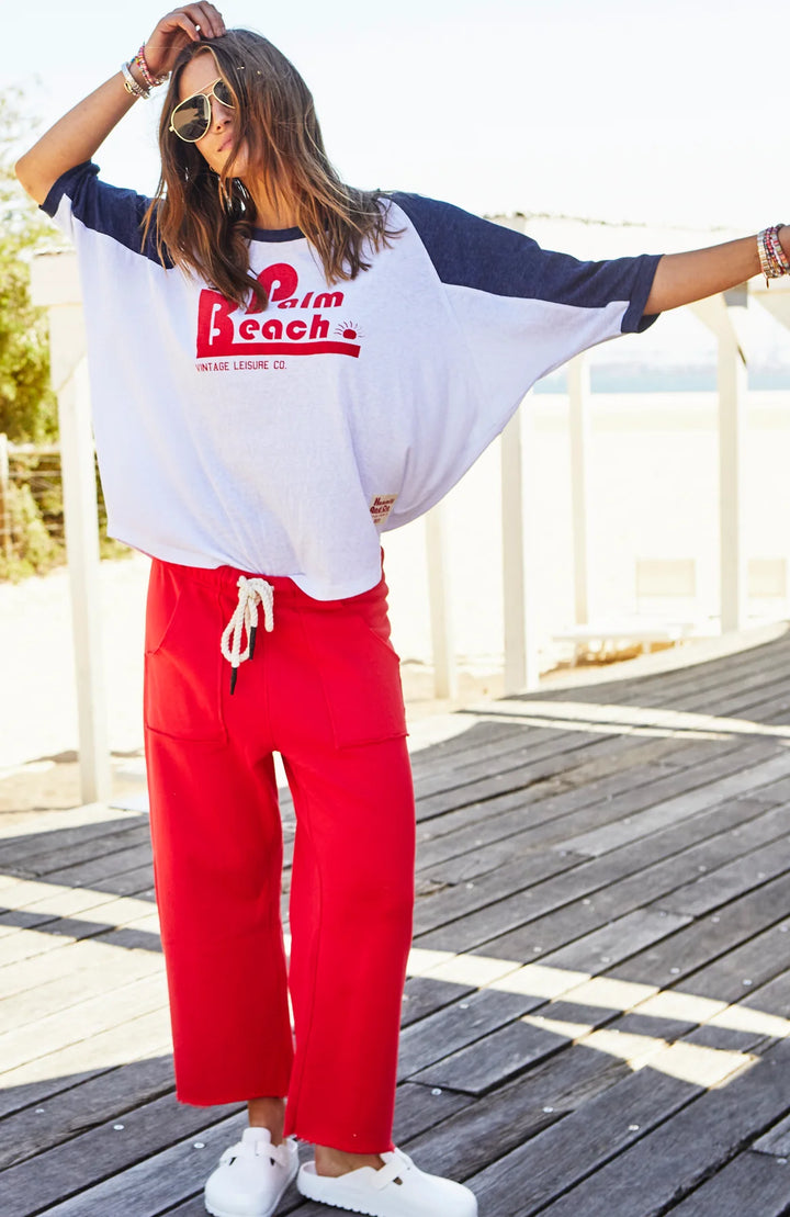 Retro Raglan Tee- Palm Beach