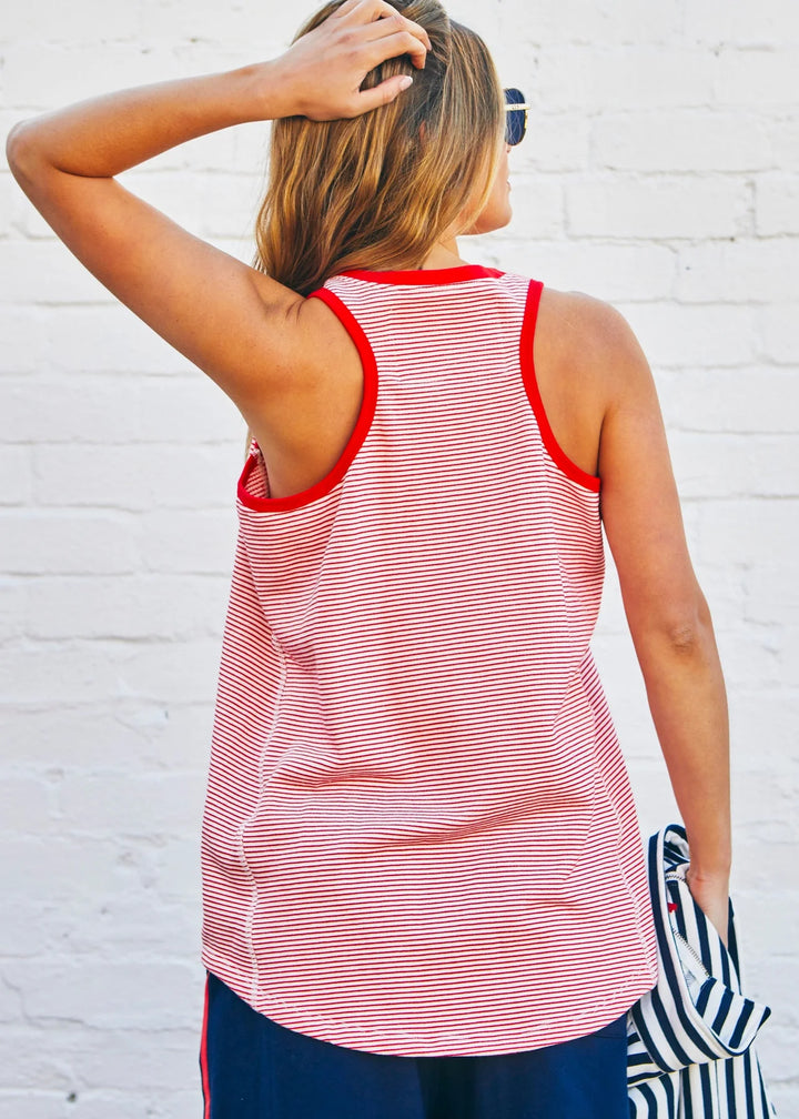 RETRO STRIPE TANK - RED/WHITE