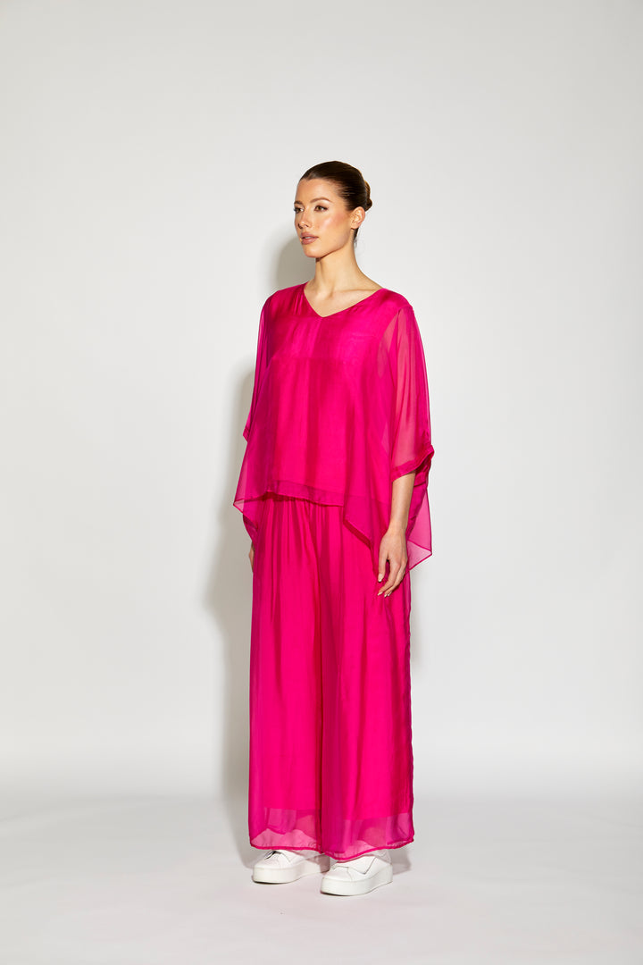 V Neck Silk Top