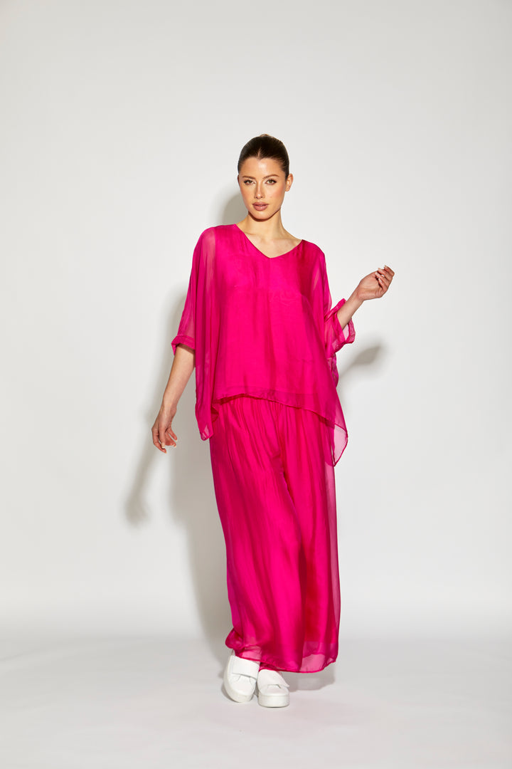 V Neck Silk Top