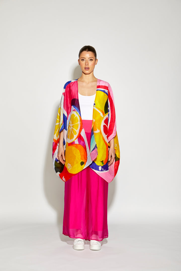 Silk/Linen Fruit Kimono