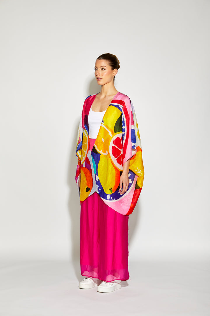Silk/Linen Fruit Kimono