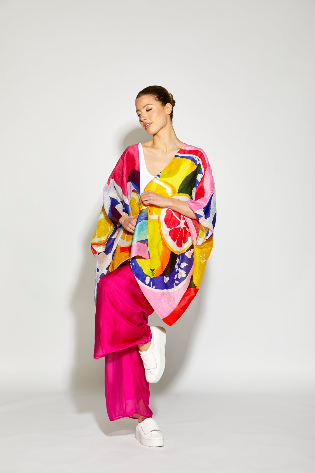 Silk/Linen Fruit Kimono