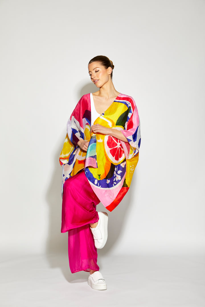 Silk/Linen Fruit Kimono