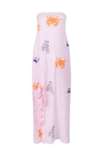 Maxi rosa crab emb dress