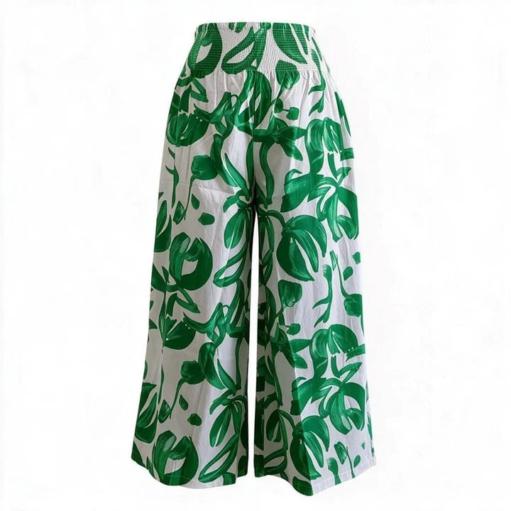 Shirred Waist Pant- Garden Print