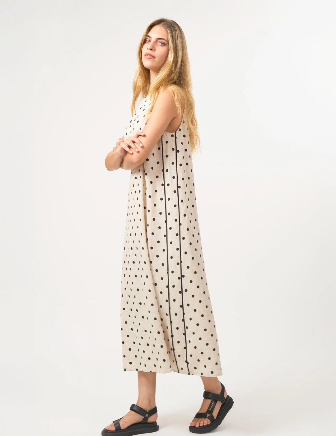Marilyn Dress - Linen Spot