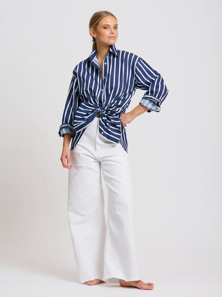 Bobbie Boyfriend Shirt- Thick Stripe