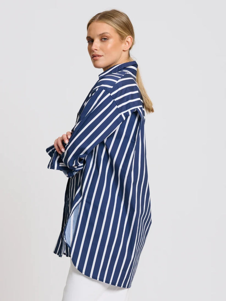 Bobbie Boyfriend Shirt- Thick Stripe