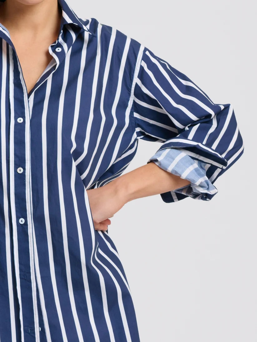Bobbie Boyfriend Shirt- Thick Stripe