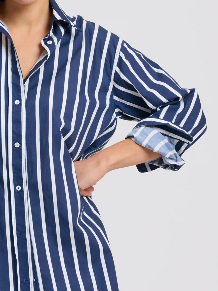 Bobbie Boyfriend Shirt- Thick Stripe