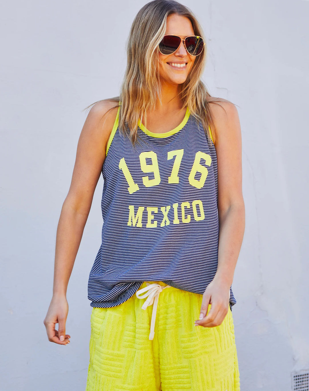 MEXICO TANK - NAVY/YELLOW