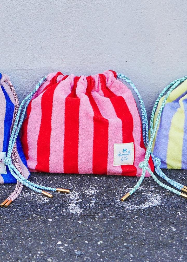 Striped Drawcord Bag