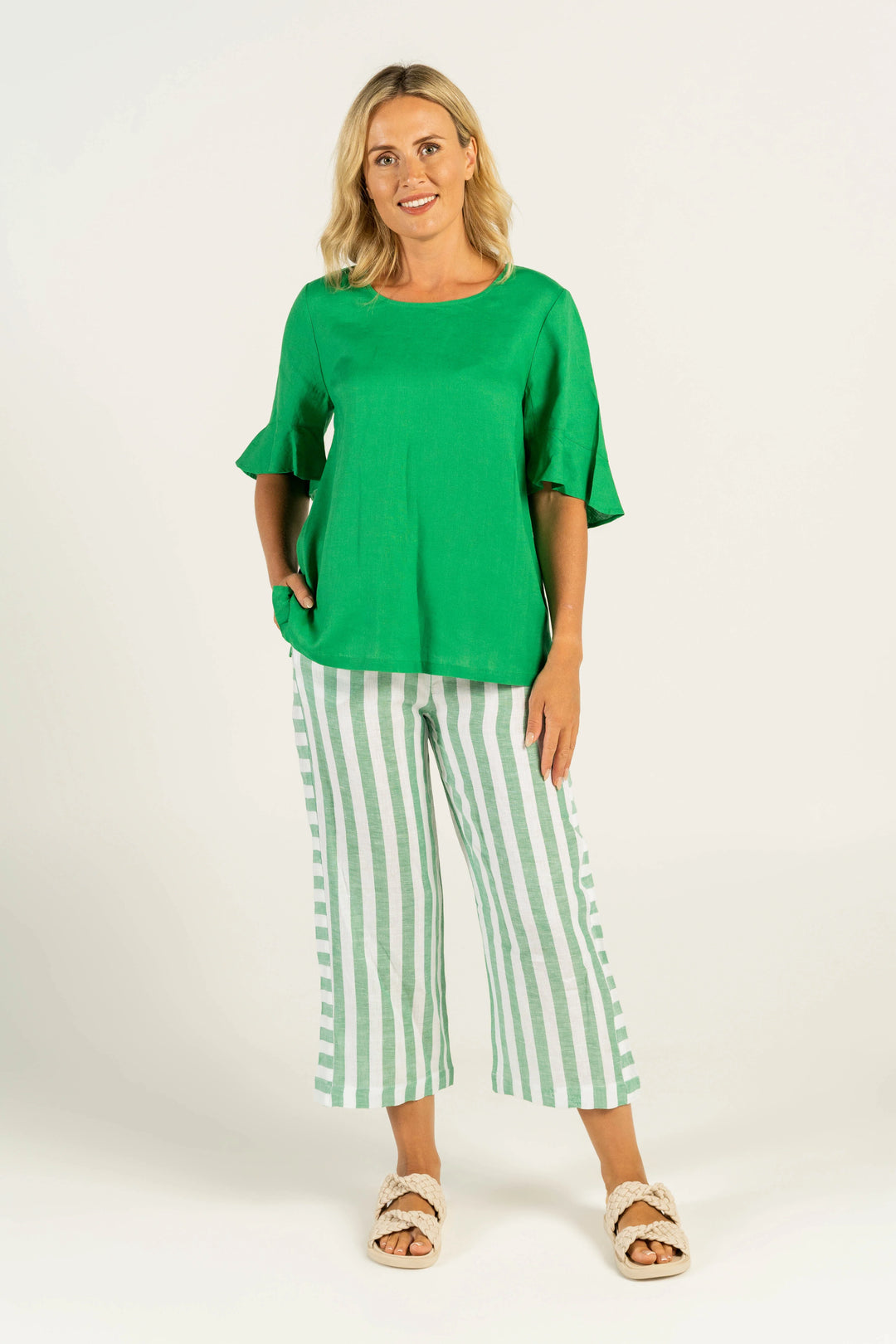 Flutter Sleeve Top Emerald