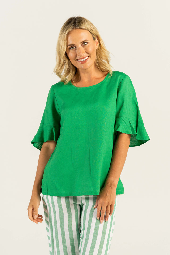 Flutter Sleeve Top Emerald